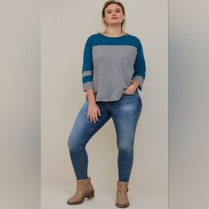 NWT LG COTTON JERSEY LACE BACK TEE